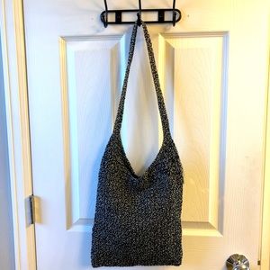 Black and White The Sak Crochet Hobo Purse